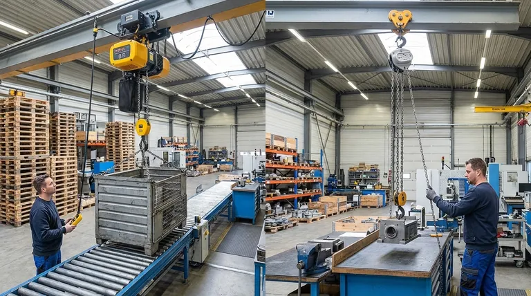 전기 체인 호이스트는 수동 호이스트와 어떻게 다릅니까? 동력, 속도 및 안전 가이드