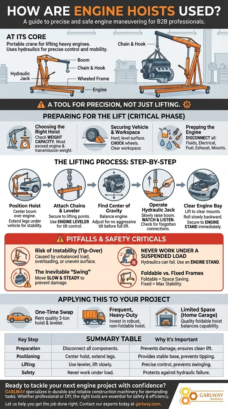كيف يتم استخدام رافعات المحرك؟ دليل خطوة بخطوة لإزالة المحرك بأمان دليل مرئي