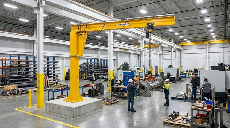 플로어 마운트 지브 크레인의 특징은 무엇인가요? 독립적인 리프팅 파워 가이드