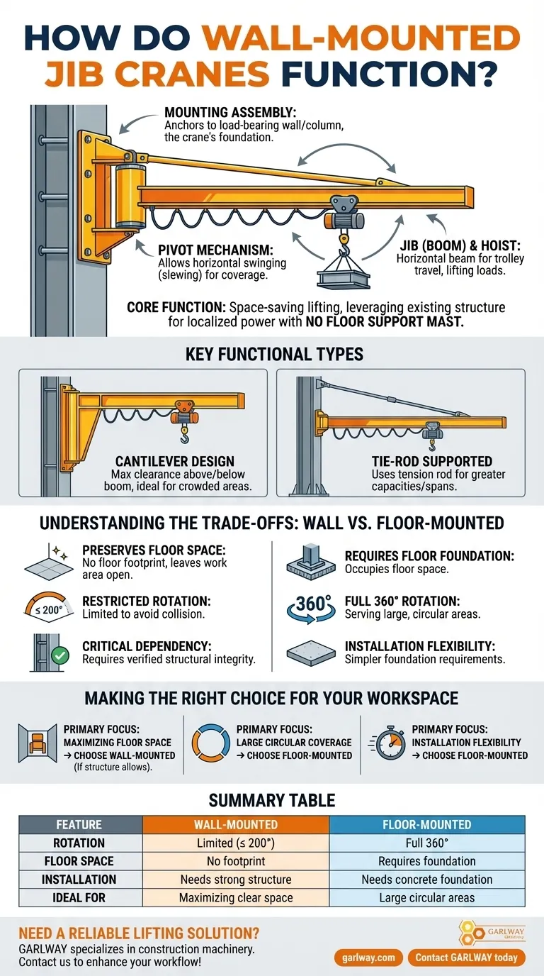 벽걸이식 지브 크레인은 어떻게 작동하나요? 효율적인 리프팅으로 바닥 공간을 최대한 활용하세요. 시각적 가이드