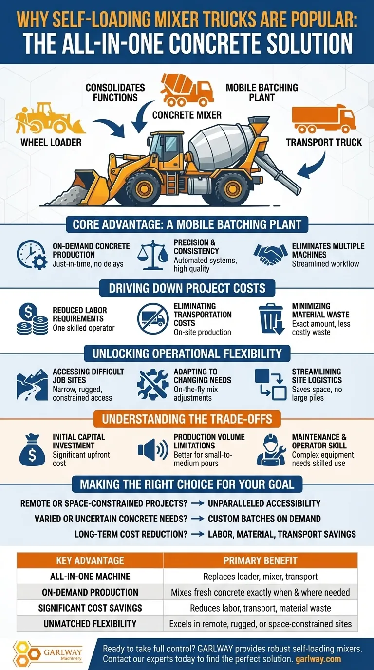 What are the main reasons for the popularity of self loading mixer trucks? Unlock On-Site Concrete Control Visual Guide