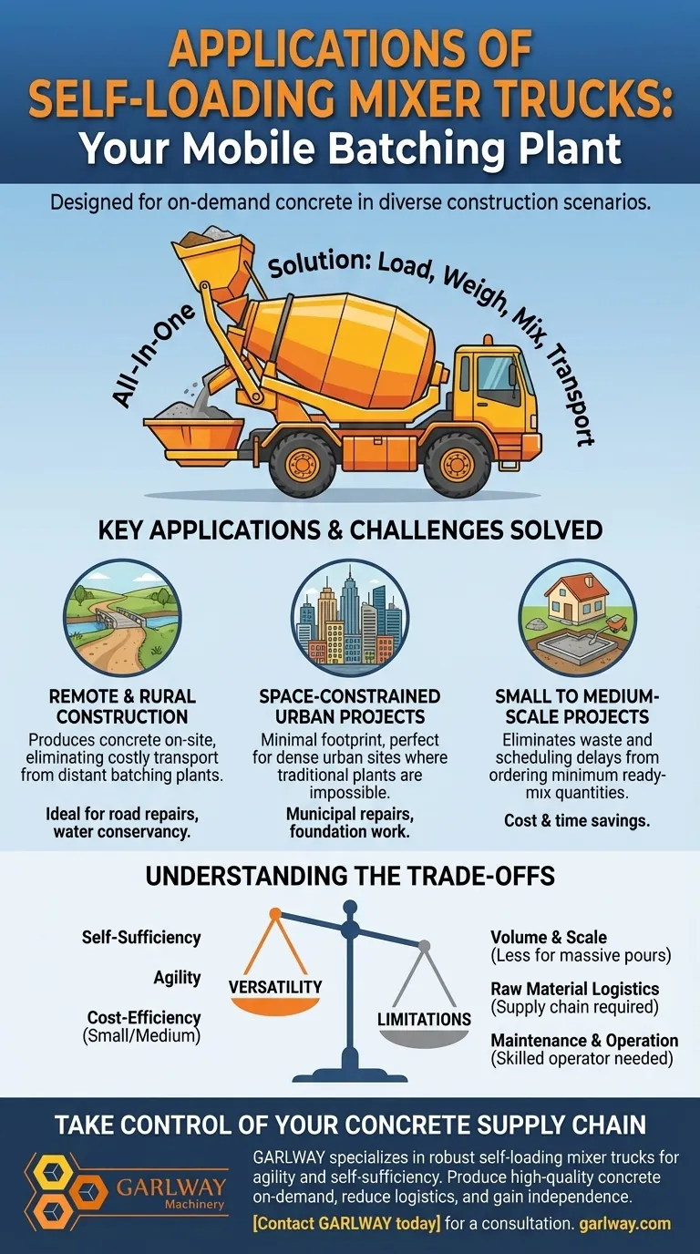 What are the applications of self loading mixer trucks? Achieve On-Site Concrete Control for Remote & Complex Projects Visual Guide