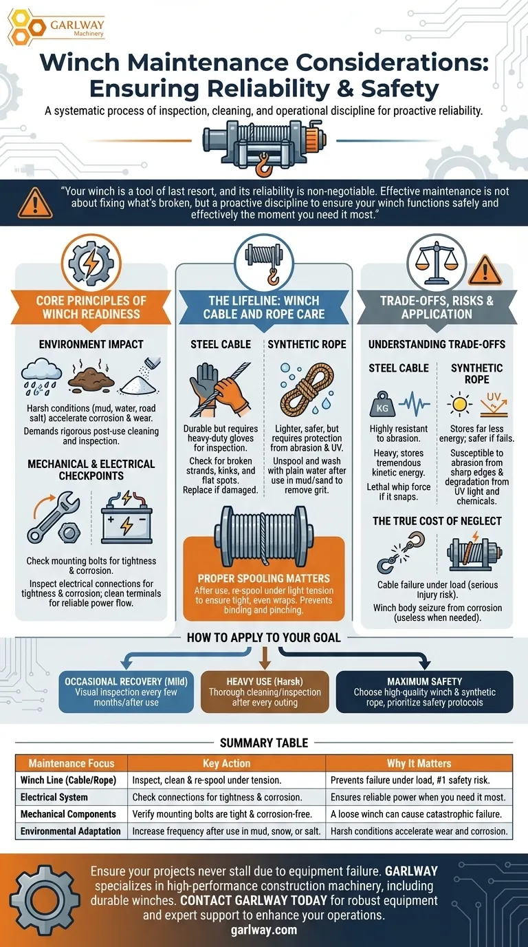 ウィンチメンテナンスの考慮事項は何ですか？あらゆる状況での信頼性と安全性を確保する ビジュアルガイド