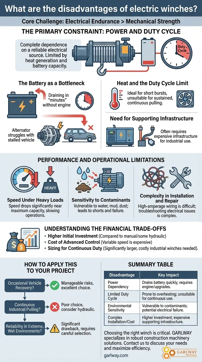 ¿Cuáles son las desventajas de los cabrestantes eléctricos? Limitaciones clave para su proyecto Guía Visual