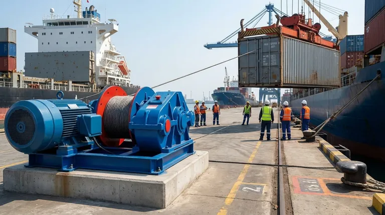 수동 작업에 비해 윈치 기계를 사용하는 것의 장점은 무엇인가요? 중량물 인양 시 안전 및 효율성 향상