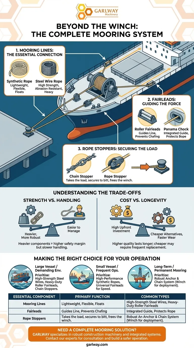 계류 작업 시 윈치 장비와 함께 자주 필요한 추가 장비는 무엇입니까? 전체 시스템 안내서 시각적 가이드