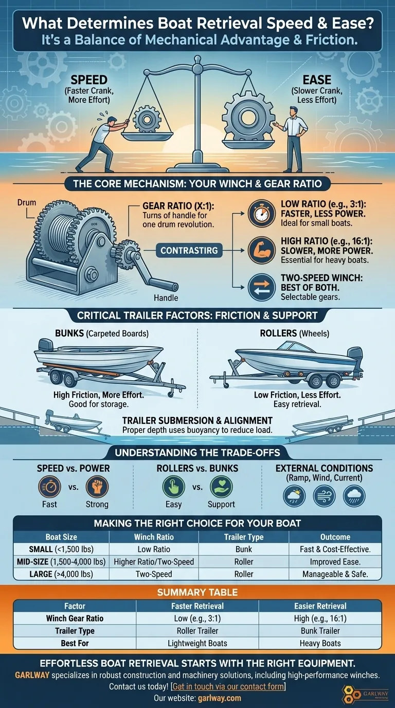 什么决定了将船拉到拖车上的速度和容易程度？掌握绞盘和拖车动力学 图解指南