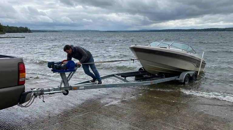 보트를 트레일러에 싣는 작업은 혼자 할 수 있나요? 두 사람이 함께하면 더 안전하고 효율적인 이유는 무엇인가요.