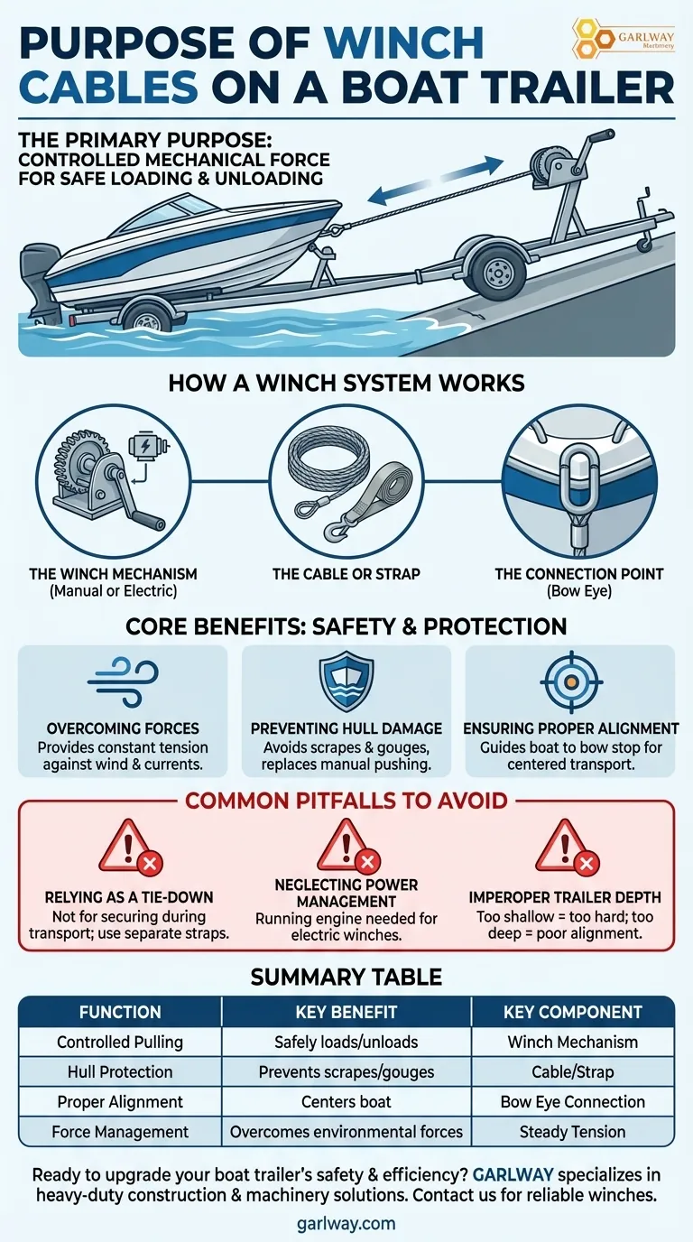 船只拖车上的绞盘电缆有什么作用？确保安全无损的装载船只 图解指南