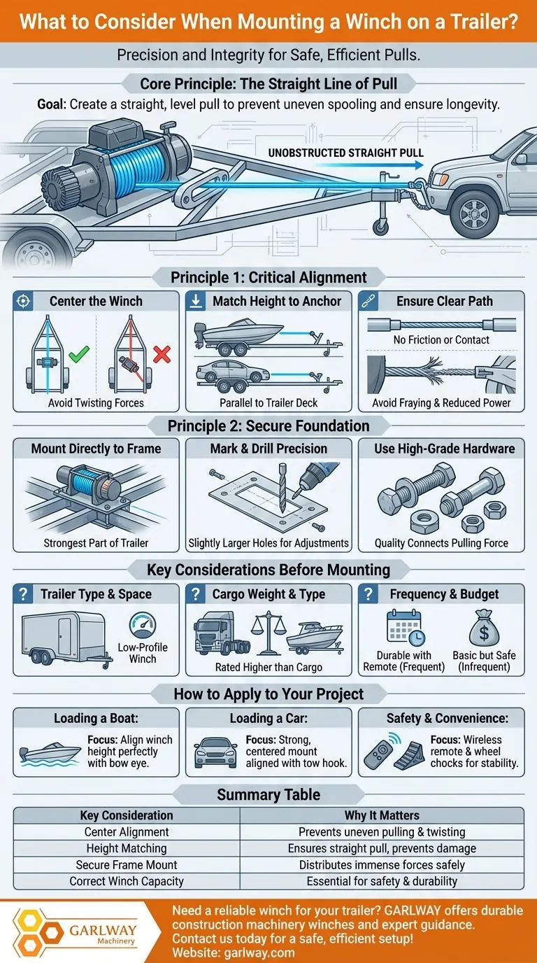 トレーラーにウインチを取り付ける際に考慮すべきことは何ですか？安全で整列した取り付けを確保する ビジュアルガイド