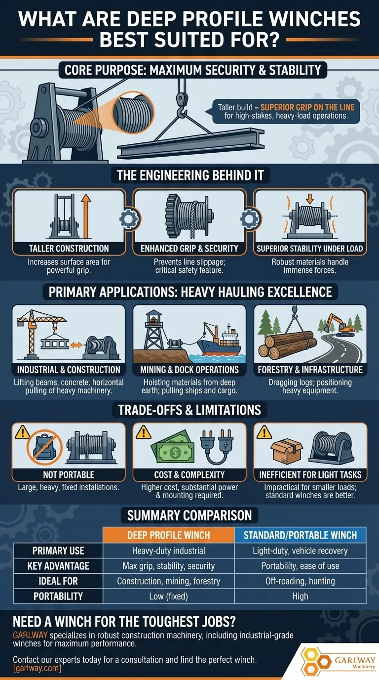 딥 프로파일 윈치는 무엇에 가장 적합합니까? 산업용 중장비 리프팅을 위한 탁월한 파워 시각적 가이드