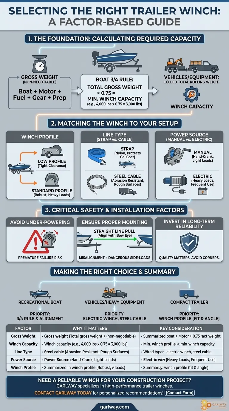 ما هي العوامل التي يجب مراعاتها عند اختيار ونش مقطورة؟ دليل التحميل الآمن والفعال دليل مرئي