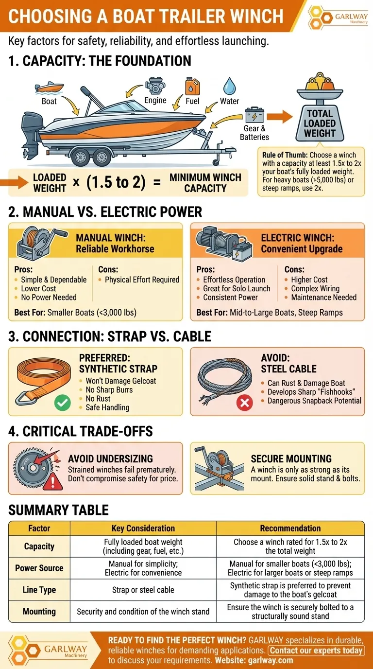 Que fatores devem ser considerados ao escolher um guincho para reboque de barco? Garanta um carregamento de barco seguro e sem esforço Guia Visual