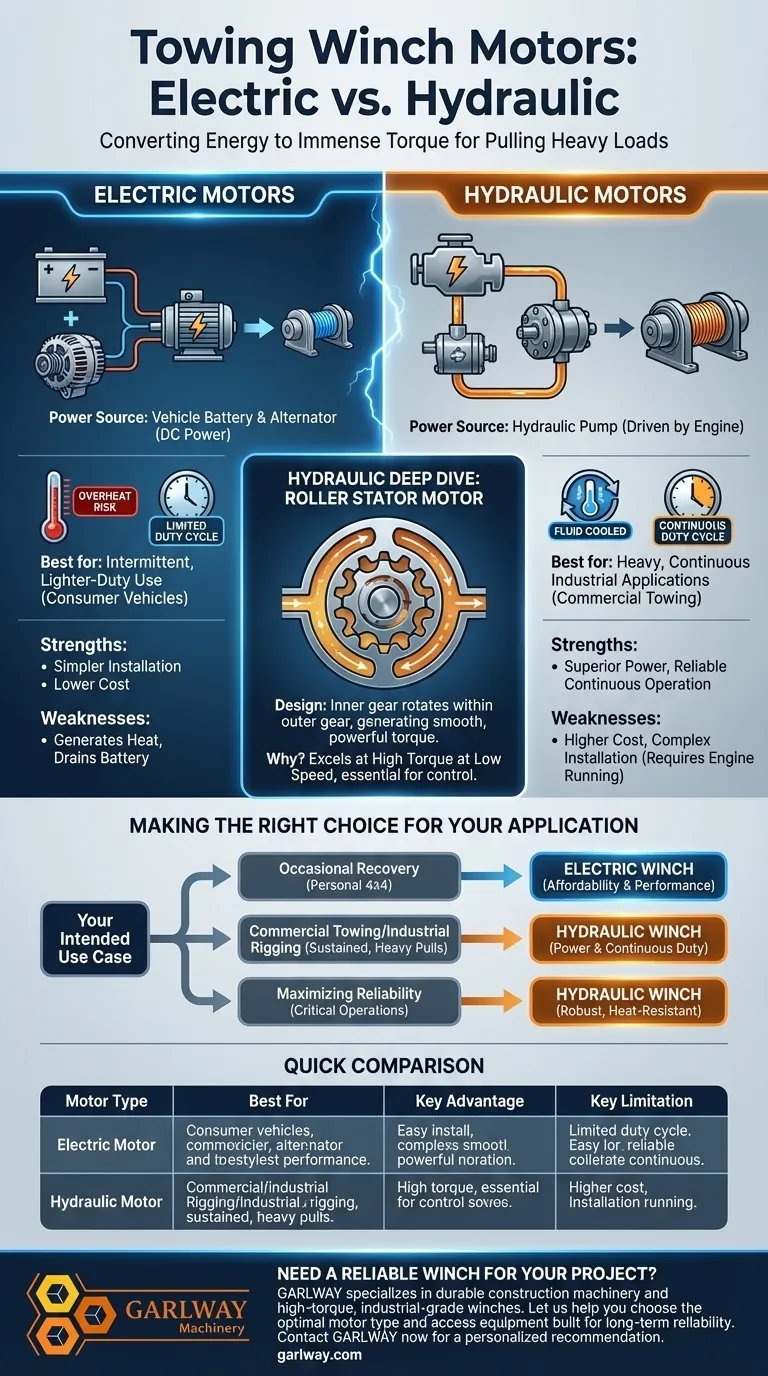 ¿Qué tipos de motores se utilizan en los cabrestantes de remolque? Elija el motor adecuado para su trabajo Guía Visual