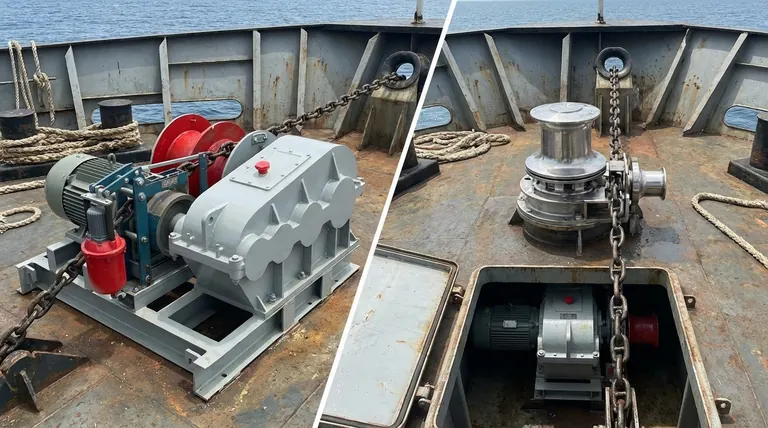 What are the two main types of anchor windlasses and how do they differ? Choose the Right Windlass for Your Boat