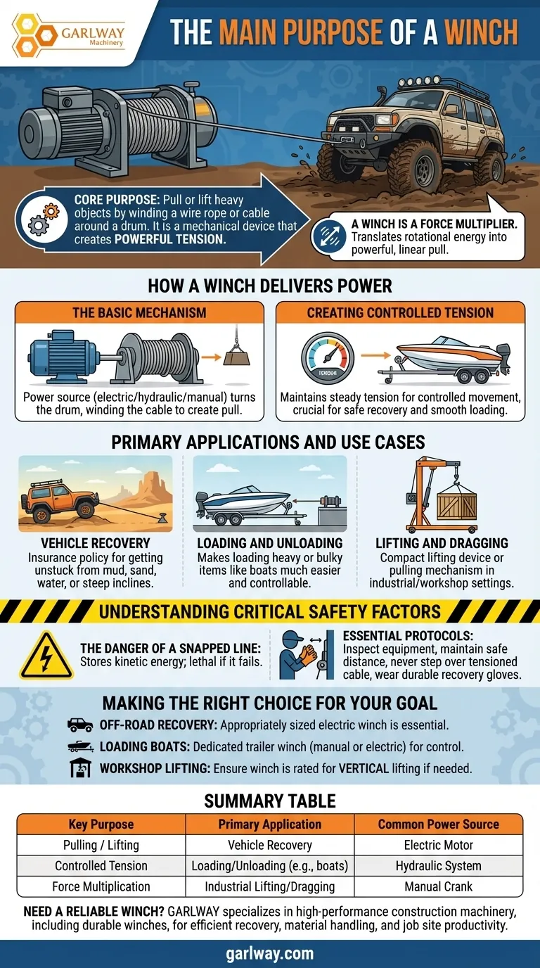 윈치의 주요 목적은 무엇인가요? 들어 올리기, 끌어당기기 및 회수를 위한 다목적 도구 시각적 가이드