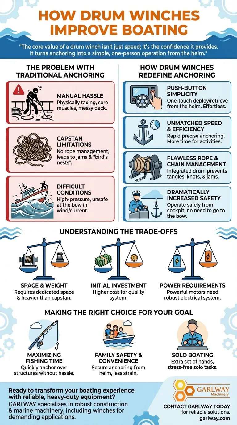 ¿Cómo mejoran los molinetes de tambor la experiencia general de navegación? Anclaje sin esfuerzo para más diversión en el agua Guía Visual