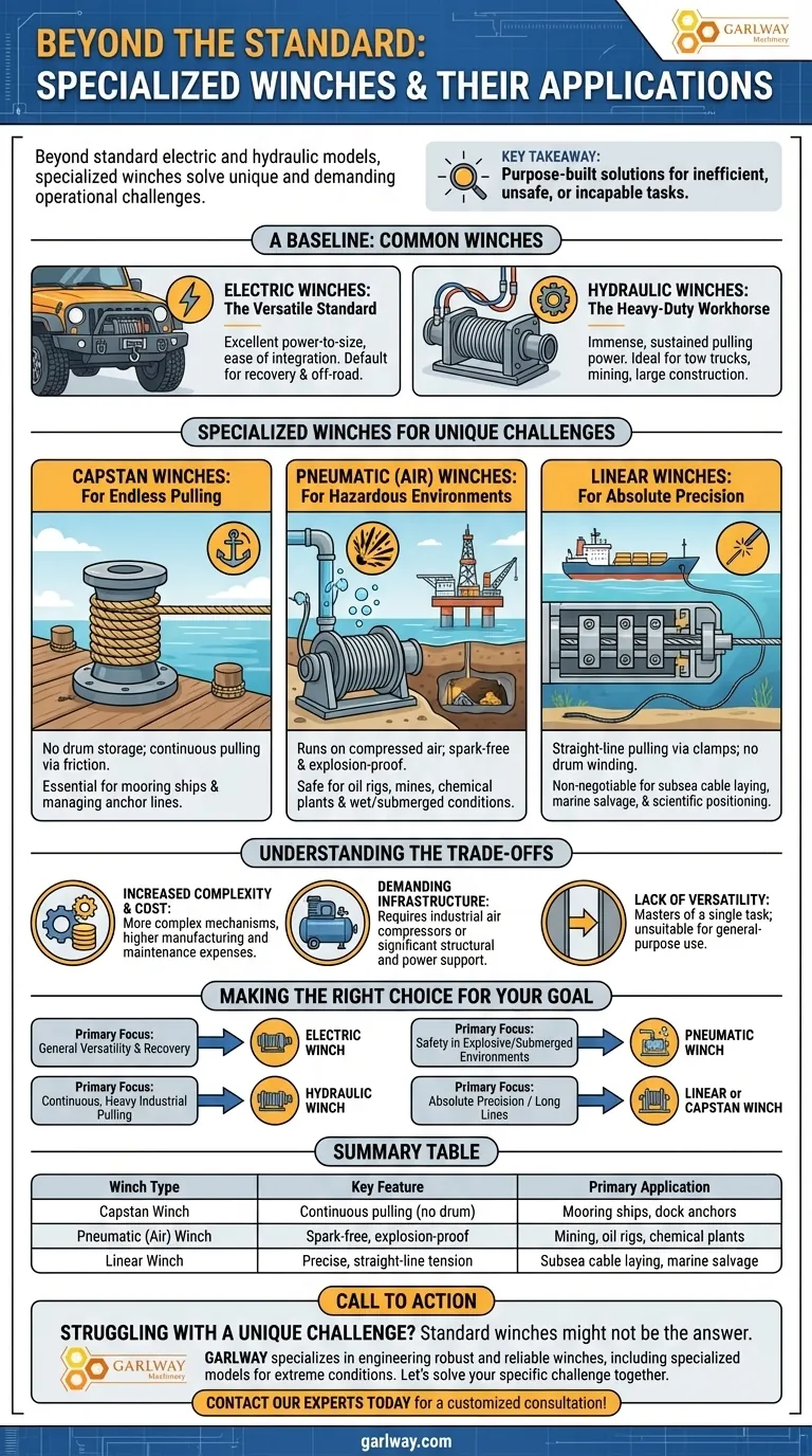 Was sind einige weniger verbreitete Windenarten und ihre Anwendungen? Entdecken Sie Nischenlösungen für anspruchsvolle Aufgaben Visuelle Anleitung