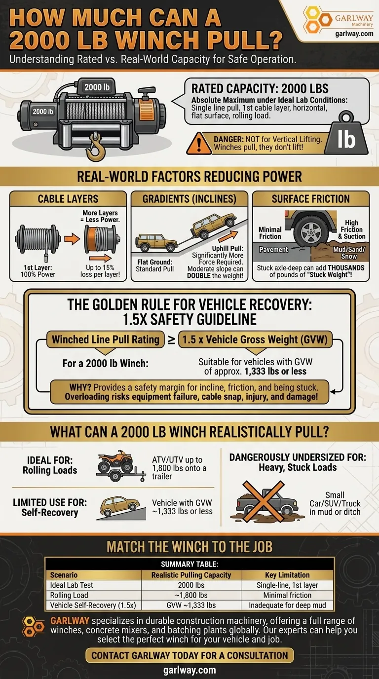 ¿Cuánto puede tirar un cabrestante de 2000 lb? Una guía del mundo real para la recuperación segura de vehículos Guía Visual