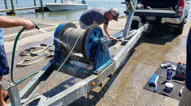 보트 트레일러 윈치에 특화된 유지보수 단계는 무엇인가요? 램프에서의 안전 및 신뢰성 확보