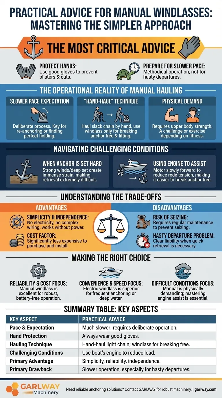 Que conselho prático é dado para aqueles que usam guinchos manuais? Domine a Ancoragem Confiável e Prática Guia Visual