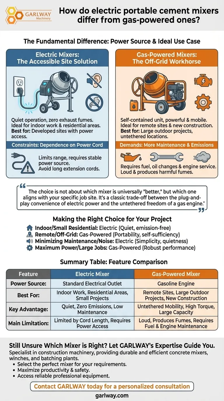 電動ポータブルセメントミキサーとガソリンエンジン式ミキサーの違いは何ですか？作業現場に最適な動力源を選びましょう ビジュアルガイド