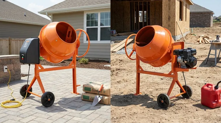 電動ポータブルセメントミキサーとガソリンエンジン式ミキサーの違いは何ですか?作業現場に最適な動力源を選びましょう