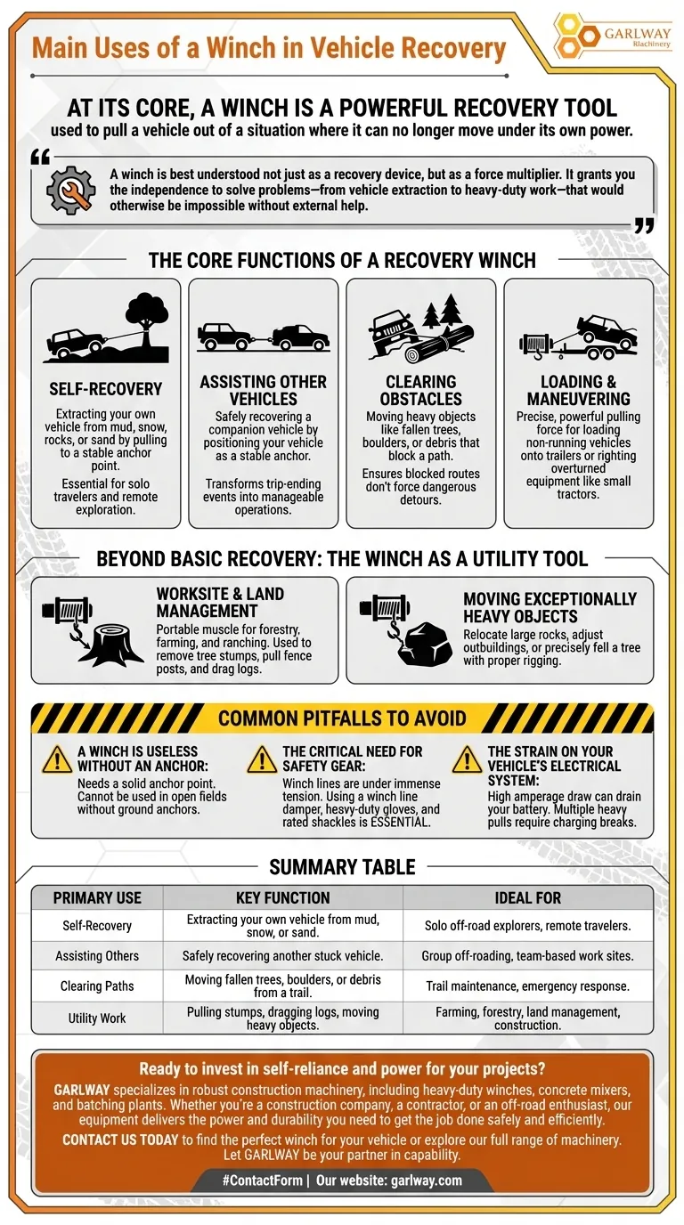绞盘在车辆救援中的主要用途是什么？解锁终极越野和工作能力 图解指南