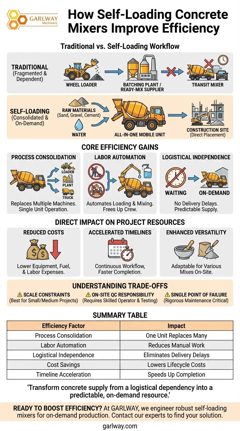 How do self-loading concrete mixers improve efficiency? Achieve On-Demand Concrete Production Visual Guide