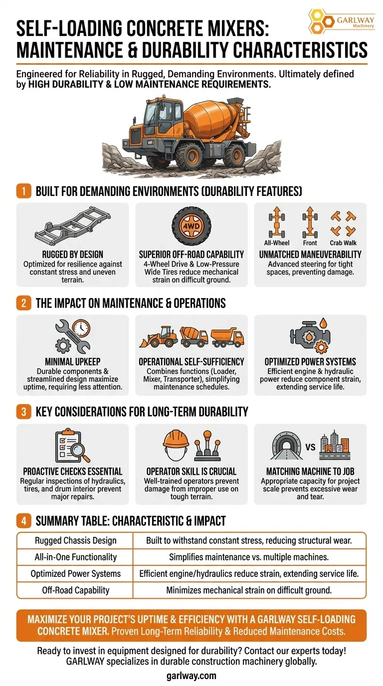 What are the maintenance and durability characteristics of self-loading concrete mixers? Built for Rugged Job Sites Visual Guide