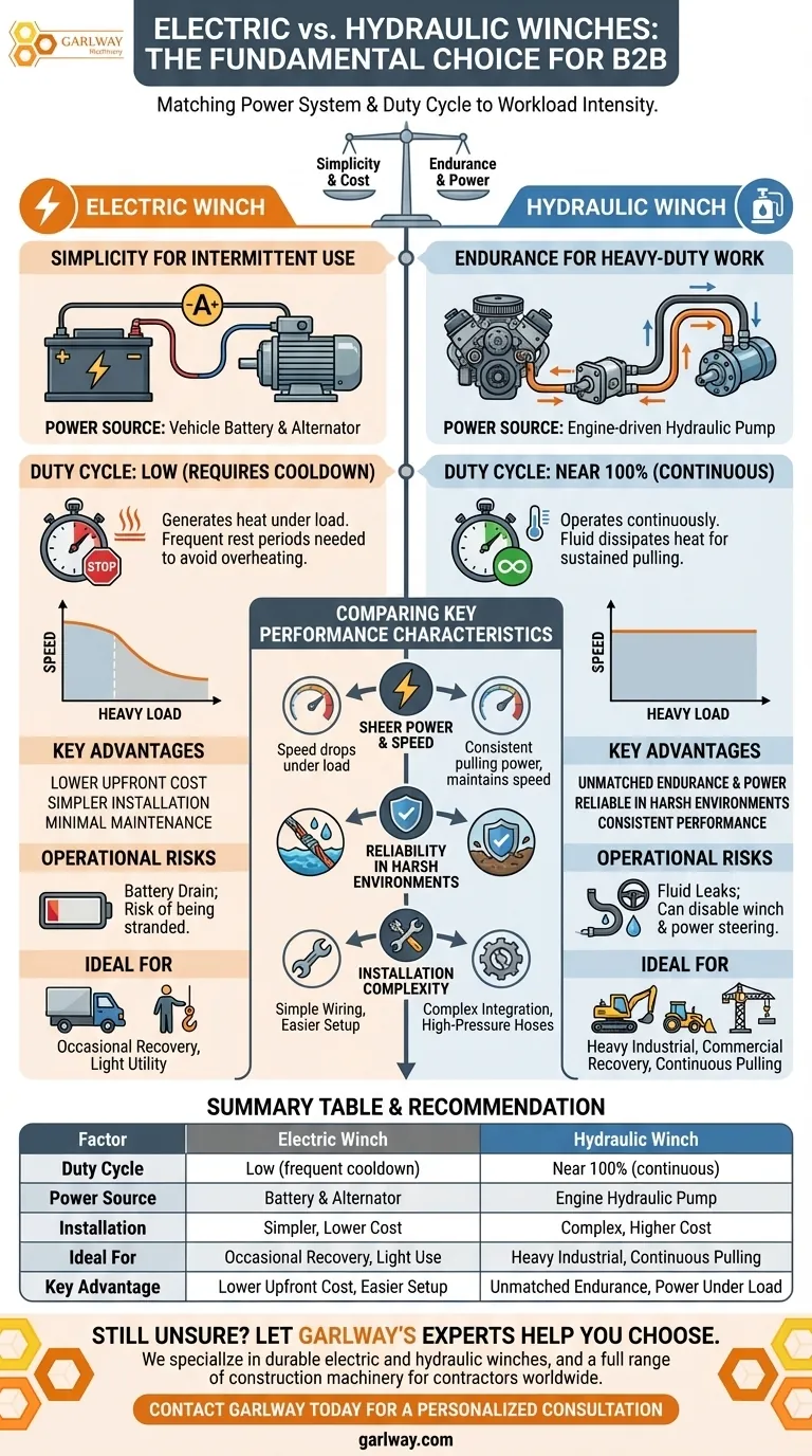 ما هي العوامل التي يجب مراعاتها عند الاختيار بين رافعة كهربائية وهيدروليكية؟ دليل القوة ودورة التشغيل دليل مرئي