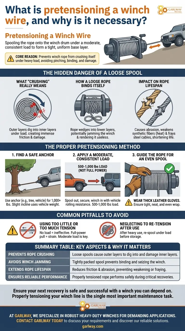 O que é pré-tensionar um cabo de guincho e por que é necessário? Evite falhas na corda e garanta uma recuperação segura Guia Visual