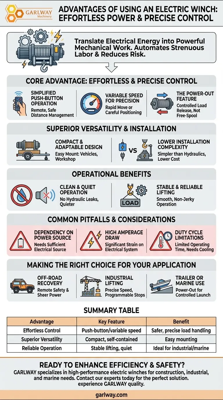 Quali sono i vantaggi dell'uso di un verricello elettrico? Controllo senza sforzo e potenza superiore Guida Visiva