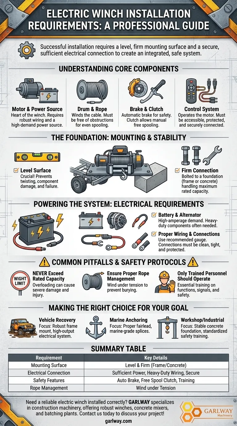 Quais são os requisitos de instalação de um guincho elétrico? Garanta uma configuração segura e potente Guia Visual