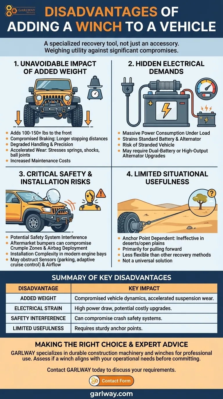 ما هي عيوب إضافة ونش إلى السيارة؟ تقييم المخاطر المتعلقة بالأداء والسلامة دليل مرئي