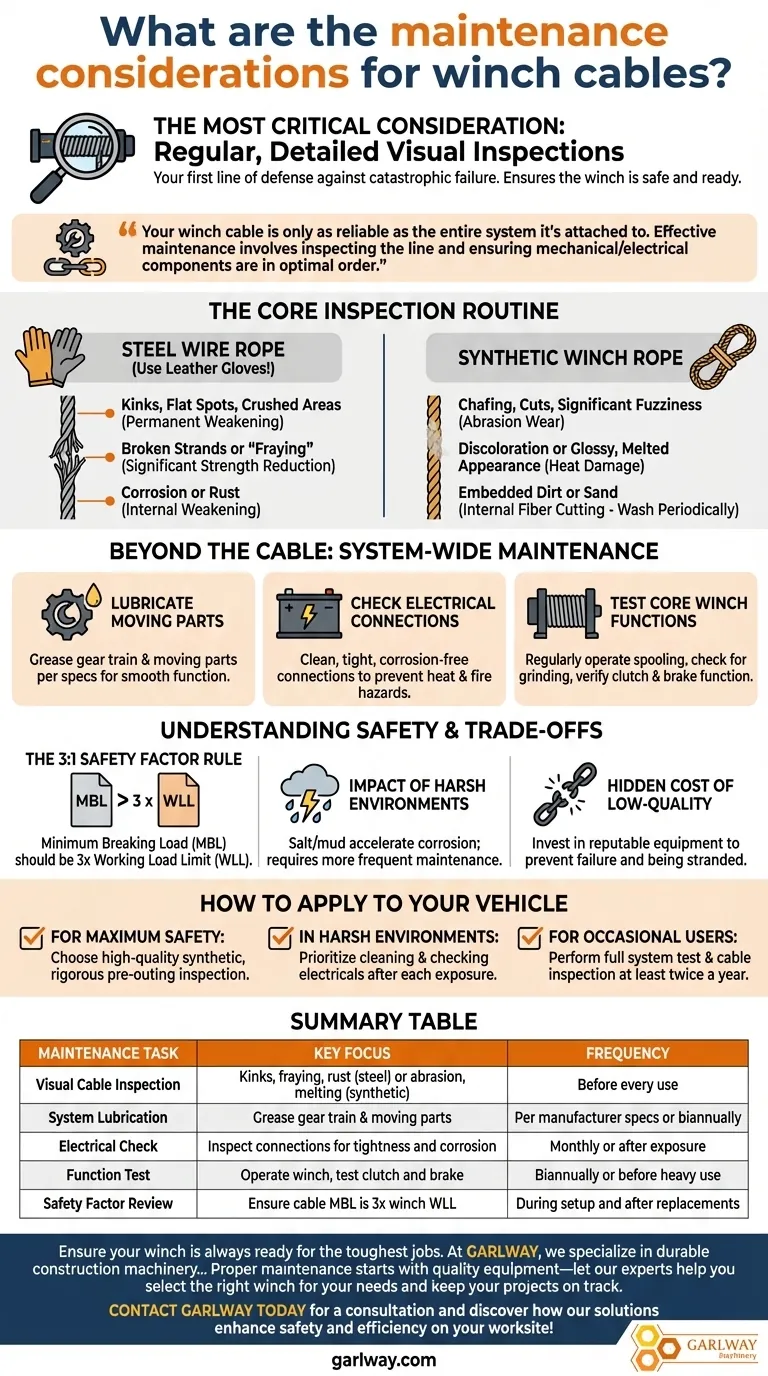 Quelles sont les considérations d'entretien pour les câbles de treuil ? Assurez la sécurité et la fiabilité à chaque traction. Guide Visuel
