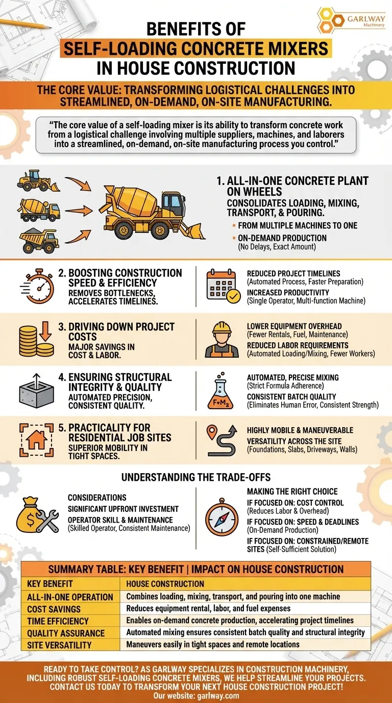 ما هي الفوائد التي توفرها خلاطات الخرسانة ذاتية التحميل في بناء المنازل؟ تعزيز الكفاءة وتوفير التكاليف دليل مرئي