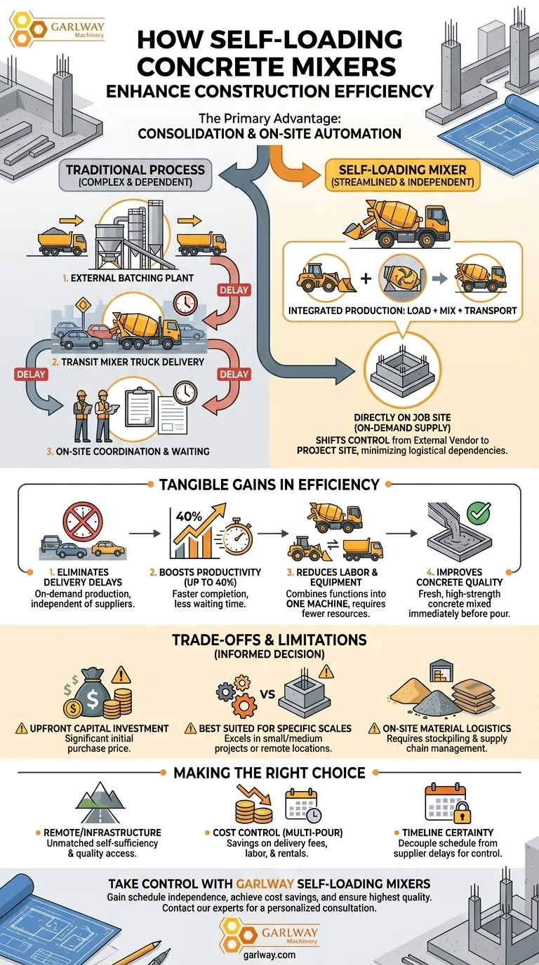How do self-loading concrete mixers enhance construction efficiency? Boost Productivity by Up to 40% Visual Guide