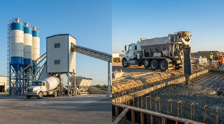 Was ist der Unterschied zwischen volumetrischem und Fertigbeton? Ein Leitfaden zu vor Ort gemischtem vs. werkseitig gemischtem Beton