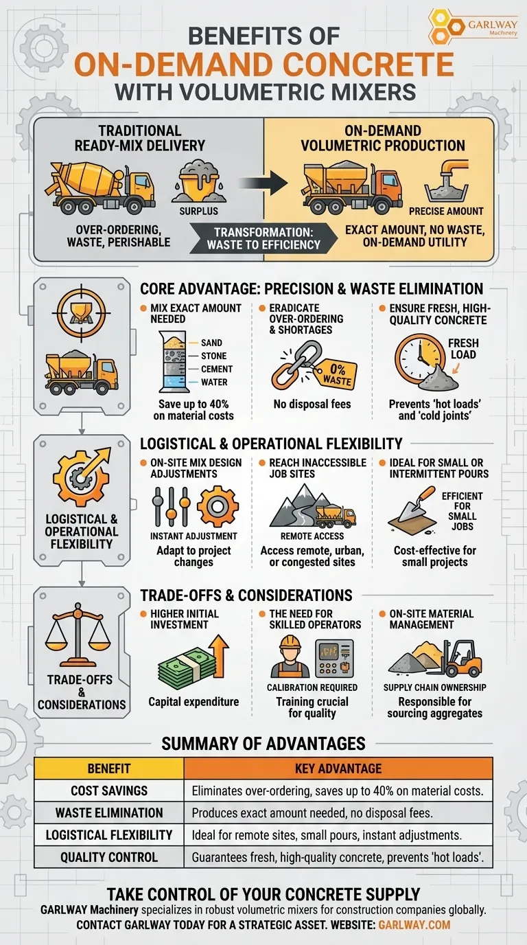 ما هي فائدة إنتاج الخرسانة عند الطلب باستخدام خلاطات حجمية؟ زيادة المدخرات والمرونة دليل مرئي