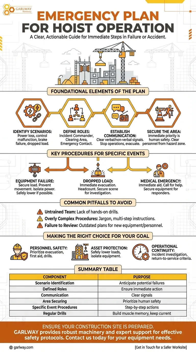O que deve incluir um plano de emergência para operação de guindaste? Garanta segurança e conformidade no seu local Guia Visual