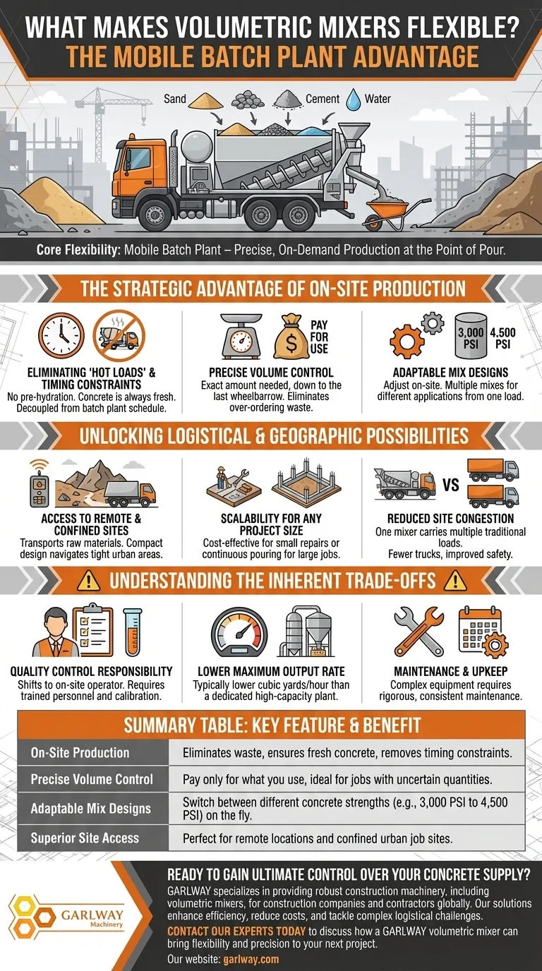 ما الذي يجعل الخلاطات الحجمية مرنة؟ خرسانة عند الطلب لأي موقع عمل دليل مرئي