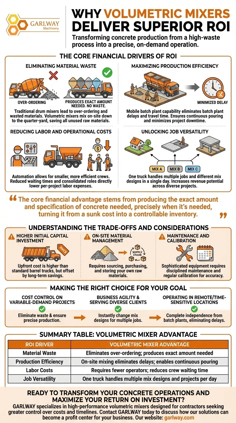 Why do volumetric mixers provide better ROI? Maximize Profit with On-Demand Concrete Production Visual Guide