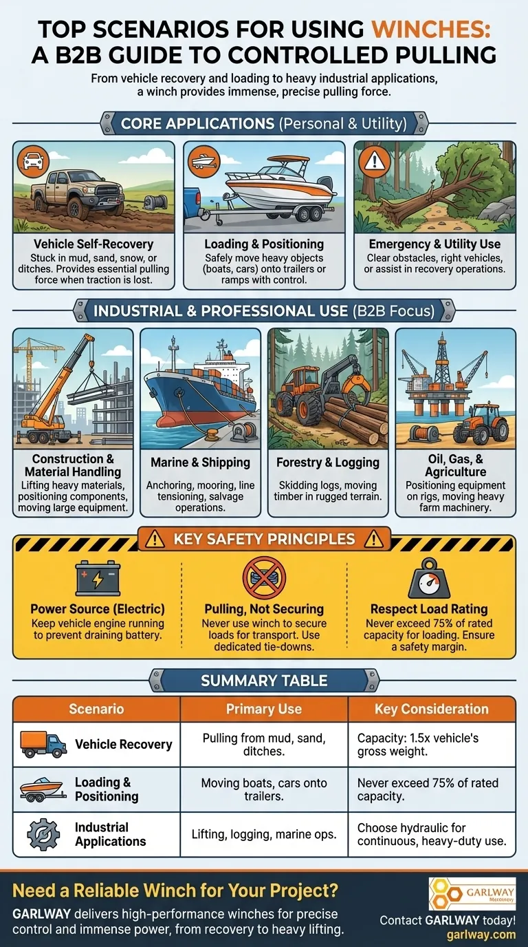 What are the top scenarios for using winches? Essential Uses from Off-Roading to Heavy Industry Visual Guide