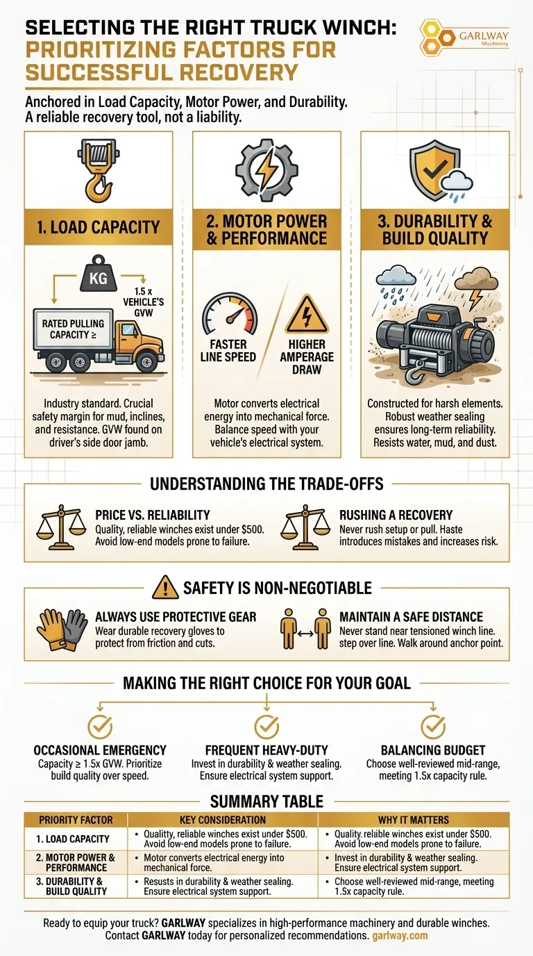 ما هي العوامل التي يجب إعطاؤها الأولوية عند اختيار ونش شاحنة؟ ضمان السلامة والموثوقية لمركبتك دليل مرئي