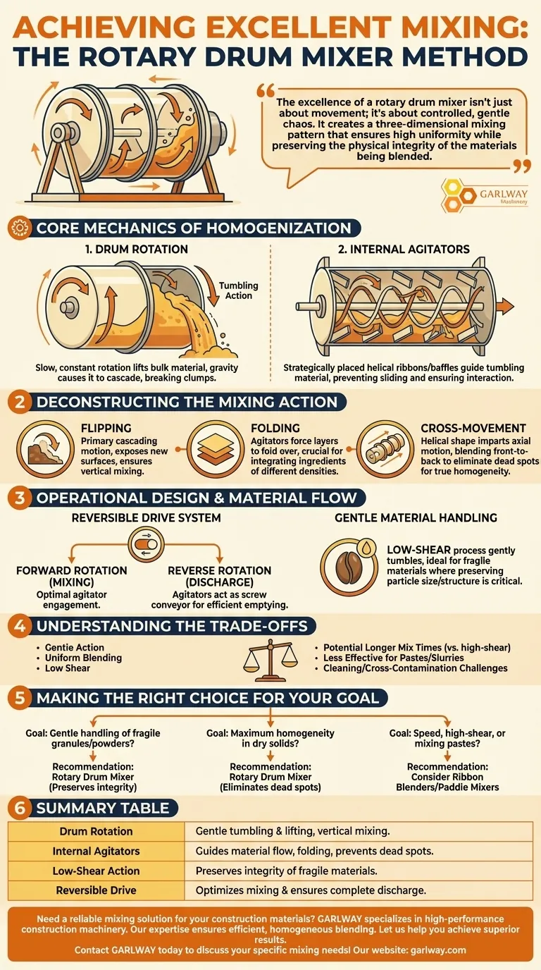 회전 드럼 믹서는 어떻게 뛰어난 혼합 효과를 달성할까요? 부드럽고 균일한 혼합을 마스터하세요. 시각적 가이드