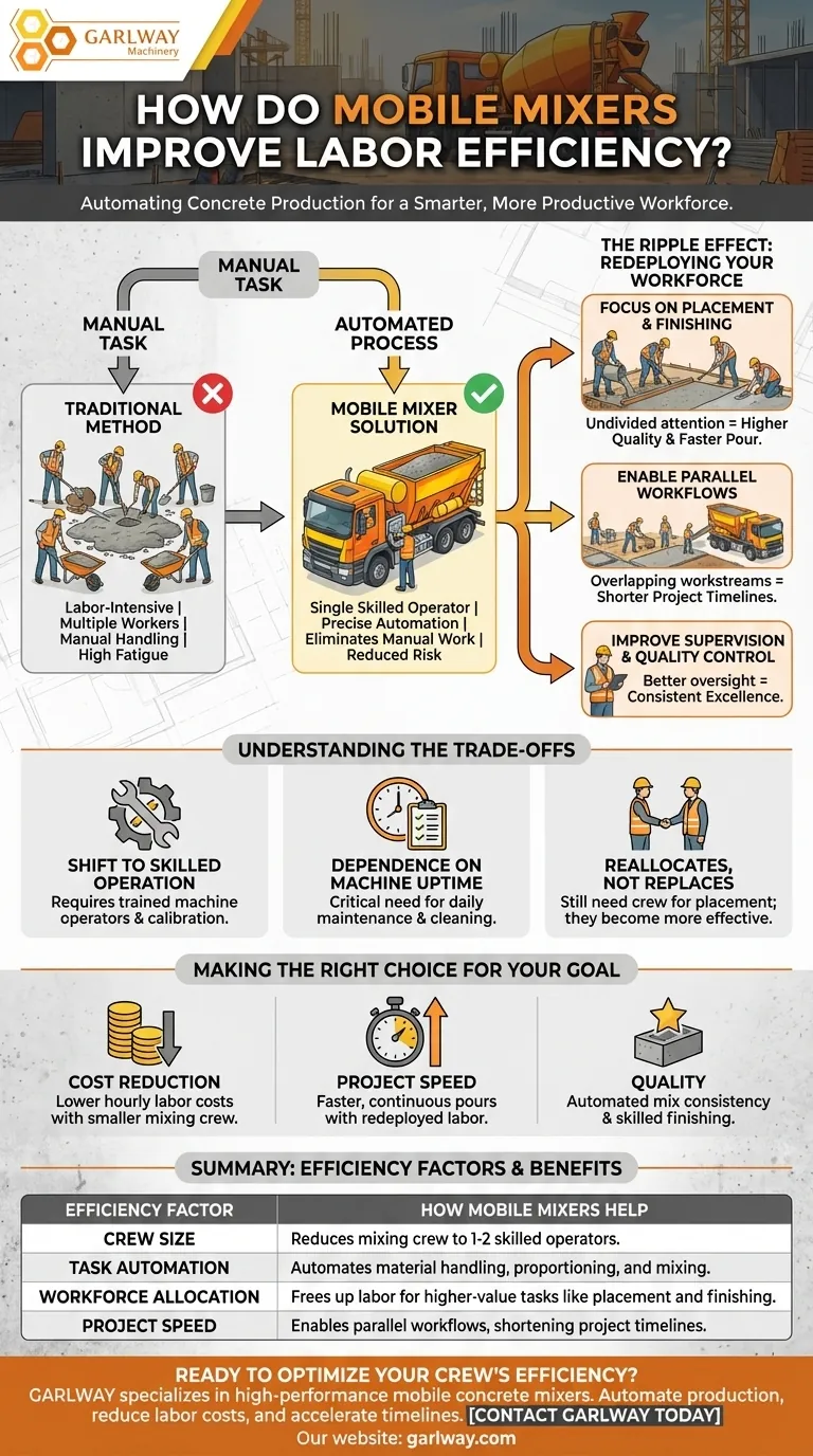 모바일 믹서가 노동 효율성을 어떻게 향상시키나요? 콘크리트 생산 자동화 및 생산성 향상 시각적 가이드