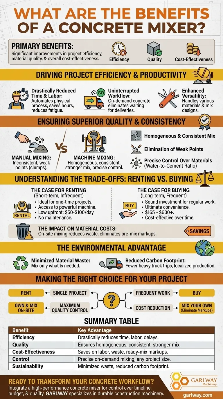 Quais são os benefícios de uma betoneira? Aumente a Eficiência, Qualidade e Controle Guia Visual