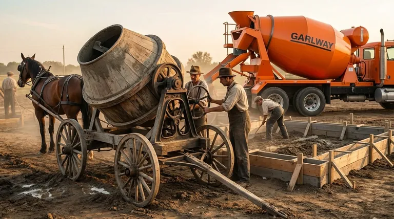 콘크리트 믹서 기술의 초기 발전은 무엇이었습니까? 고정식에서 이동식 솔루션까지