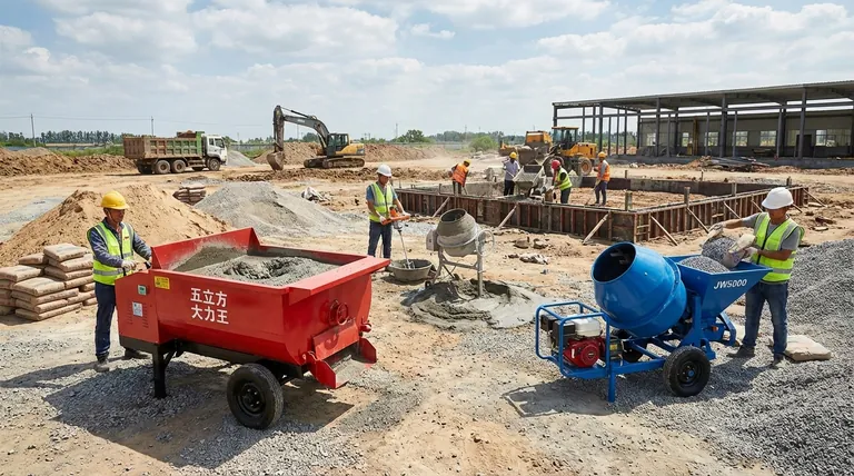 ما هي أنواع خلاطات الخرسانة المحمولة الموجودة؟ ابحث عن الخلاط المثالي لمشروعك
